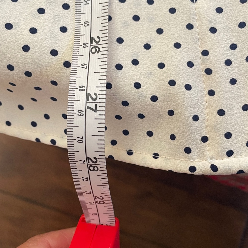 Talbots Petite Ruffle Neck Microdot Blouse - Picture 9 of 11